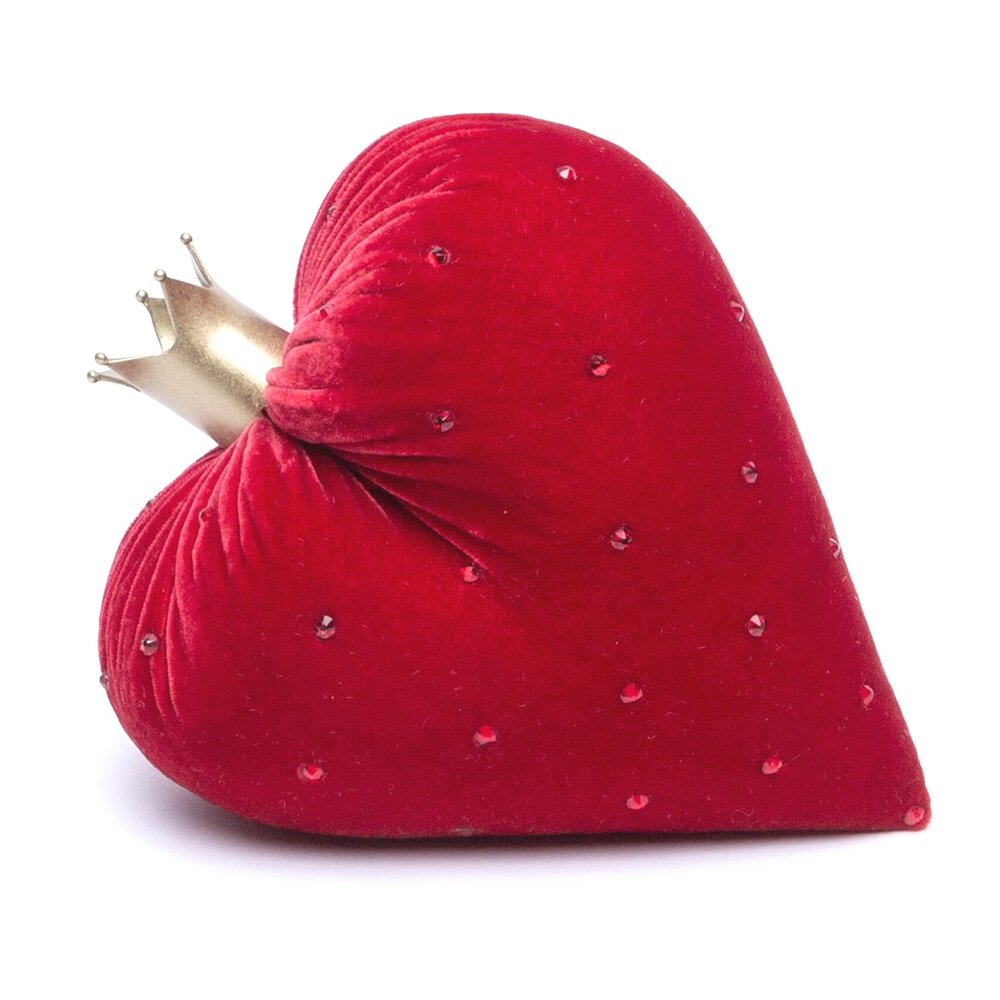 Large Poppy Heart with Crystals